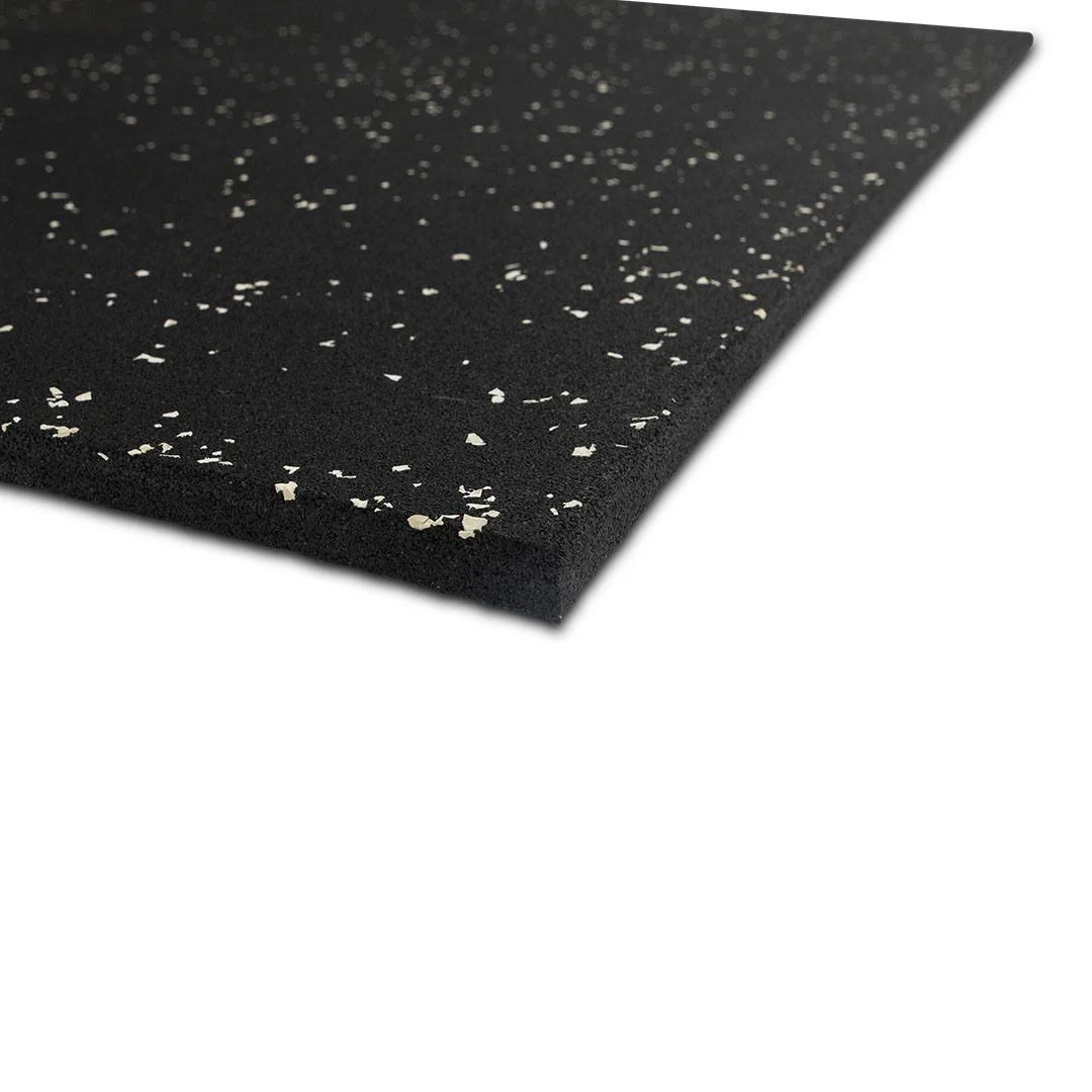 FITLAB 1m x 1m 15mm Thick Commercial Rubber Gym Flooring - White Fleck - Image 3