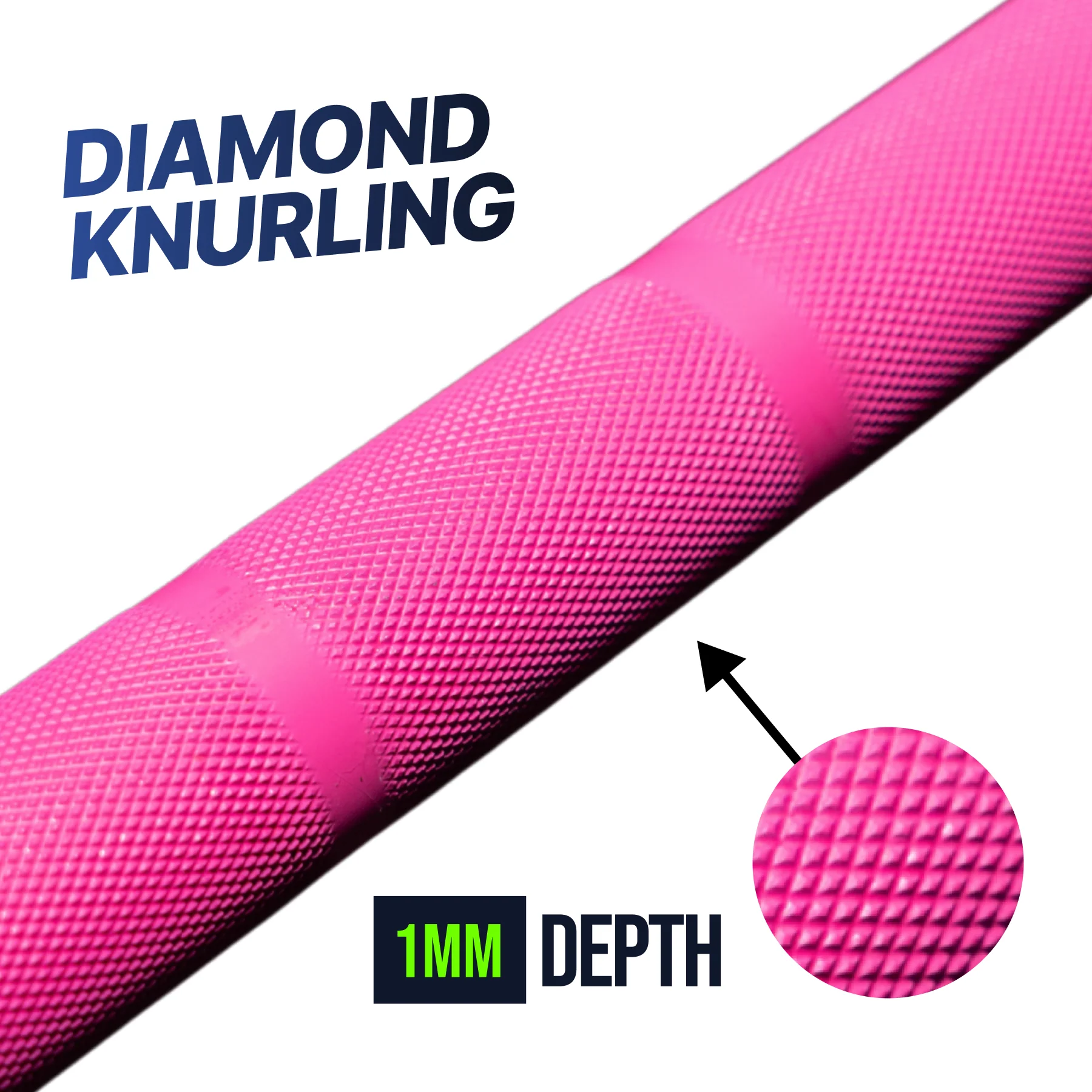 FITLAB 7' Olympic Pink Women's Barbell | 15kg - Image 3