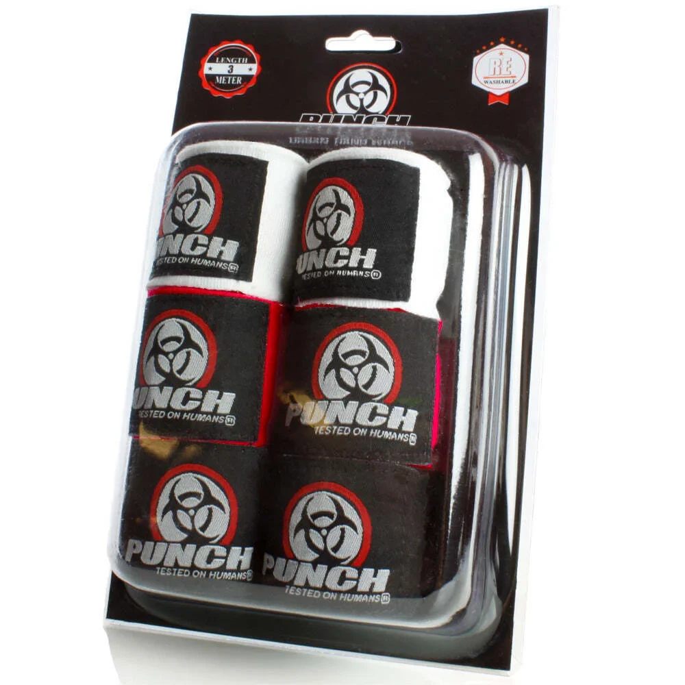 Hand Wraps - Urban 3m - 3 Set - Black-White-Red