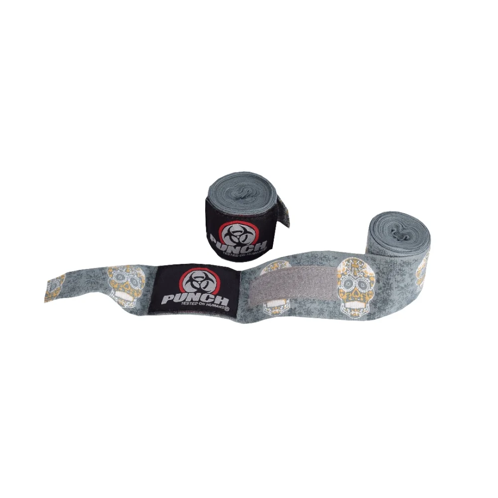Hand Wraps - Urban - 4.5m Stretch - Gold Skull - Image 3