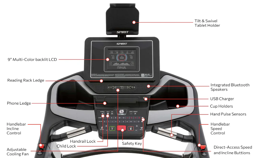 Spirit XT685V2 Treadmill - Image 12